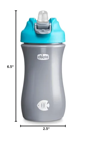 Miniatura 10 de Chicco Vaso para sorber de boquilla suave de 18 meses, botella de agua para niños pequeños de 12 onzas con diseño antiderrames, mango de fácil Verde