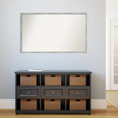 Miniatura 806 de Amanti Art Espejo de baño blanco para sobre el fregadero, 32 x 45 pulgadas, espejo de tocador rectangular blanco esbelto, marco de madera moderno