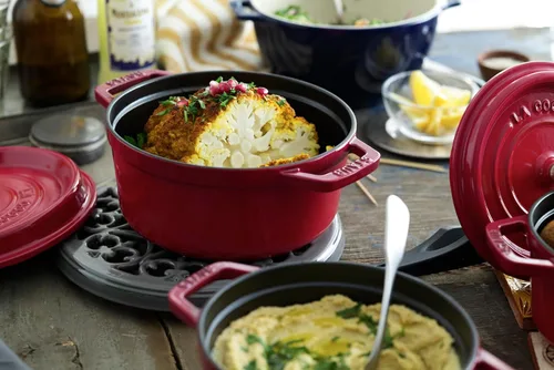 Miniatura 4 de STAUB - Asador/Cocotte de hierro fundido, redondo, 20 cm, 2.24 L, rojo cereza