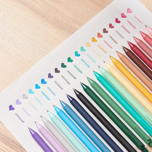 Miniatura 2 de Kaco PURE Bolígrafos de gel de colores, 30 piezas de tinta de colores surtidos de 0.5 mm de punta fina, bolígrafos estéticos para agenda, papelería