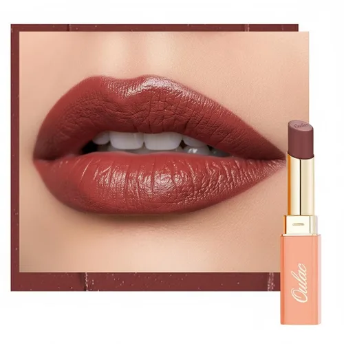 Miniatura 15 de Oulac Lápiz labial ciruela para mujer, lápiz labial mate burdeos, color de labios de cobertura completa, acabado mate satinado, textura crema, SG08