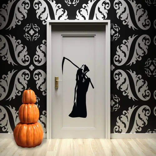 Miniatura 2 de Calcomanía de vinilo para pared, 41 x 22 pulgadas, decoración de ángel de la muerte de la temporada de Halloween, para adolescentes y adultos