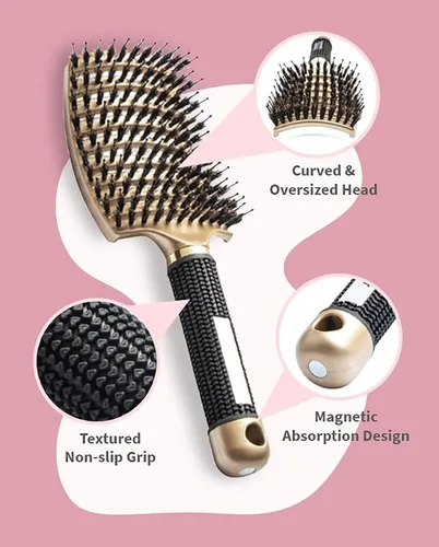 Miniatura 5 de Cepillo desenredante mágico, cepillo ultra desenredante, para desenredar en húmedo o seco, para hombres, mujeres y niños, secado rápido, cepillo