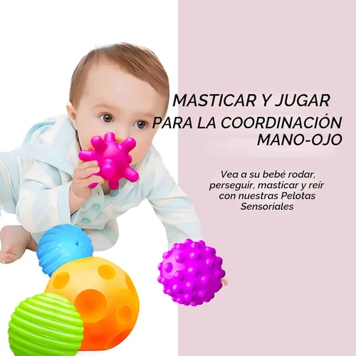Miniatura 4 de Juguetes Multisensoriales con Textura para Bebés Conjunto de Regalo de Pelotas de Masaje sin BPA para Niños Pequeños de 1-3 Años Pelotas Suaves