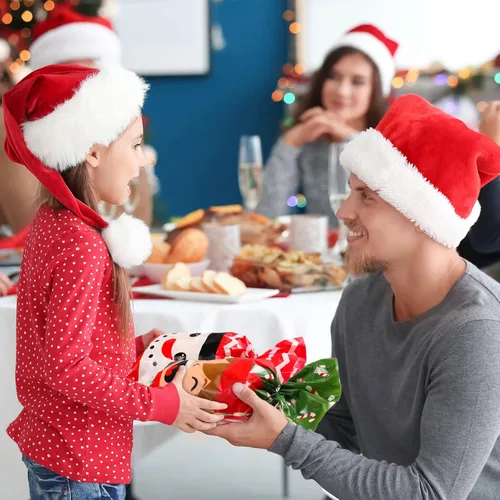 Miniatura 7 de Blulu 180 Piezas Bolsas de Celofán de Plástico para Dulces y Regalos de Navidad con 200 Ataduras Doradas y Plateadas para Navidad Xmas Santa