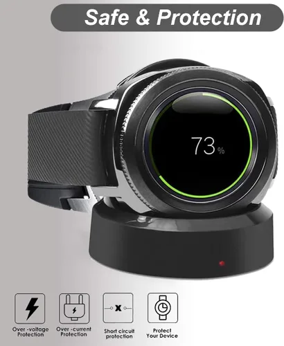 Miniatura 4 de Emilydeals para Gear S3 Charger, base de carga de repuesto para Samsung Gear S3 Classic/Frontier Smart Watch (negro)