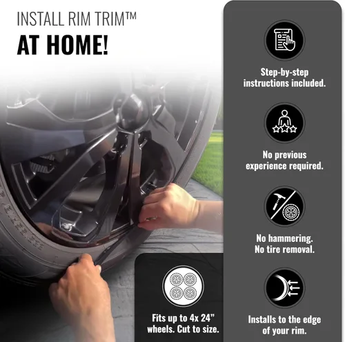 Miniatura 3 de All-Fit Automotive Borde de Llanta – Accesorios Exteriores de Automóvil DIY Duraderos para Protección contra Raspones de Bordillo – Se Adapta a