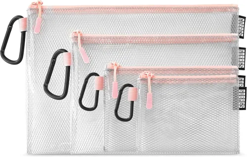Miniatura 11 de GOBAGS Air Production Bolsa Mediana Transparente con Cremallera (Paquete de 4) – Organizador de Cables y Bolsa de Equipo de Viaje para Electrónicos