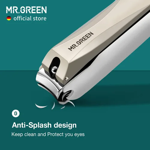 Miniatura 2 de MR.GREEN Cortaúñas antisalpicaduras, cortador de uñas de acero inoxidable, herramientas de manicura, tijeras de uñas, diseño desmontable, recortador
