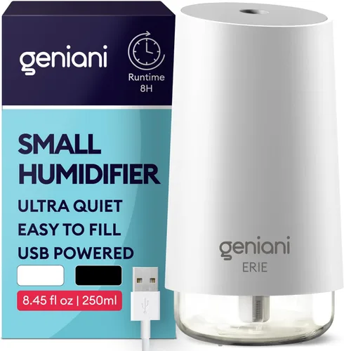 GENIANI - Humidificadores portátiles de vapor frío para dormitorio y oficina - Humidificador ultrasónico para el hogar, bebé, habitación pequeña con
