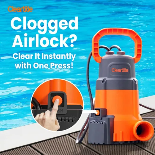 Miniatura 5 de Cleartide Bomba sumergible de 1/3 HP, 2790 GPH de alto flujo, bomba de sumidero portátil con sensor de agua automático, ideal para sótano y patio
