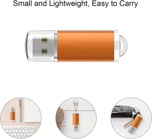 Miniatura 8 de K&ZZ Paquete de 5 Memorias USB de 128GB USB 2.0 Memory Stick Unidad Pulgar 128 GB Memorias Flash USB Unidad de Salto USB a Granel, Multicolor