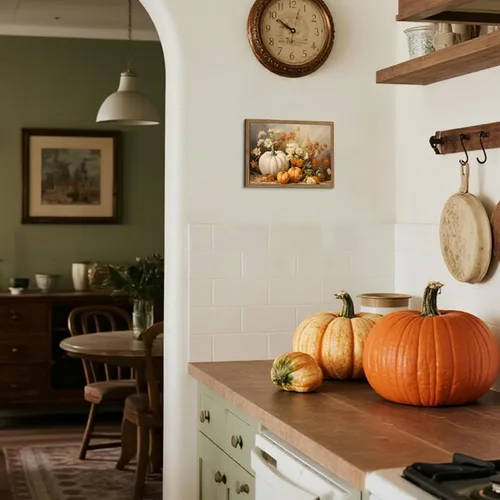Miniatura 6 de Lienzo decorativo enmarcado de calabaza para sala de estar