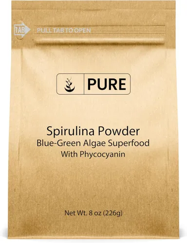 Miniatura 4 de PURE ORIGINAL INGREDIENTS Polvo de espirulina (1 lb) Superalimento de algas verdes con ficocianina