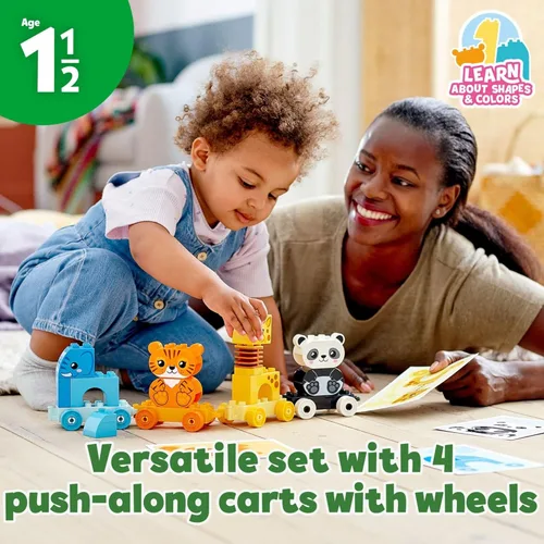 Miniatura 2 de LEGO DUPLO My First Animal Train 10955, juguetes para niños pequeños y niños de 1.5 a 3 años con figuras de elefante, tigre, panda y jirafa, juguete
