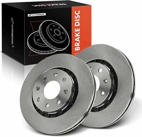 A-Premium Rotores de freno de disco ventilados delanteros de 10.08 pulgadas (10.079 in) compatibles con modelos Chevrolet, Suzuki, Pontiac - Spark,