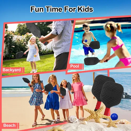 Miniatura 2 de Juego de 2 palas de pickleball ligeras impermeables y ligeras, juguetes de playa y piscina, divertido juego deportivo, regalo para adolescentes