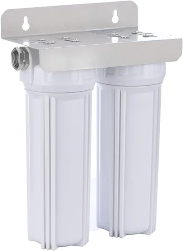 Miniatura 2 de Sistema de filtro de agua dual externo para vehículos recreativos para reducir sedimentos, suciedad, arena, óxido, partículas de escamas y sabor a