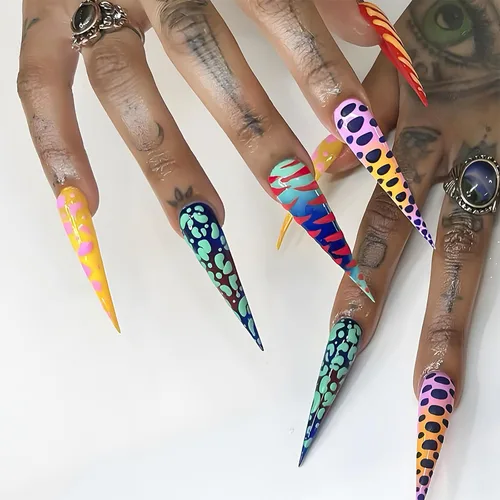 Miniatura 8 de Uñas postizas largas a presión con forma de almendra, uñas postizas acrílicas de color sólido con diseño de espejo de lujo, uñas artificiales