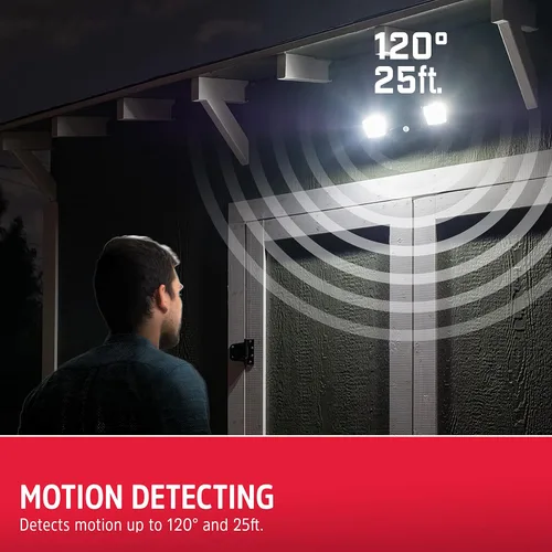 Miniatura 3 de Energizer Luz de inundación LED para exteriores, luz de seguridad, 2 cabezales, inalámbrica, funciona con pilas, 800 lúmenes, gira y gira