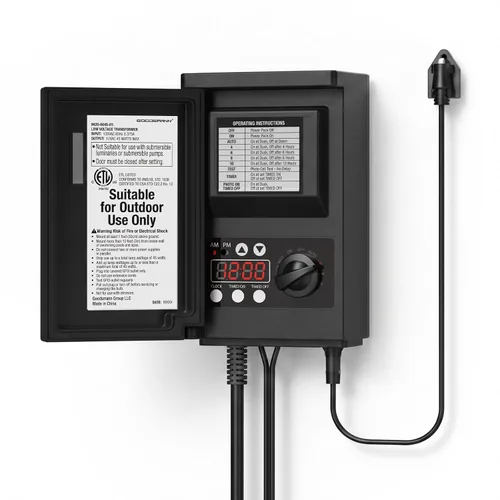 GOODSMANN Transformador de bajo voltaje 45W Transformador de iluminación de paisaje para luces de paisaje de bajo voltaje con función de