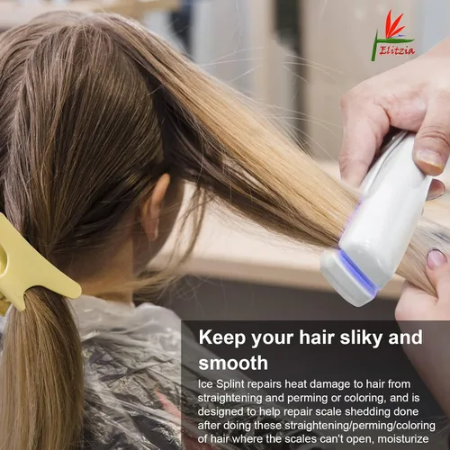 Miniatura 2 de Elitzia ETD2018FX - Plancha para el cabello congelado, plancha plana de terapia fría de 15.8F para reparación del cabello dañado y protección