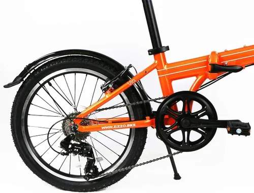 Miniatura 5 de ZiZZO Bicicleta plegable de 20 pulgadas, marco de aluminio ligero Shimano genuino, 7 velocidades, 26 libras Ligero, 26 libras, Shimano genuino