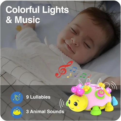 Miniatura 5 de Holaxander - Juguetes musicales de bebé con mariquita que gatea, juguete para bebé de 6-12 meses con música iluminada, juguete educativo temprano