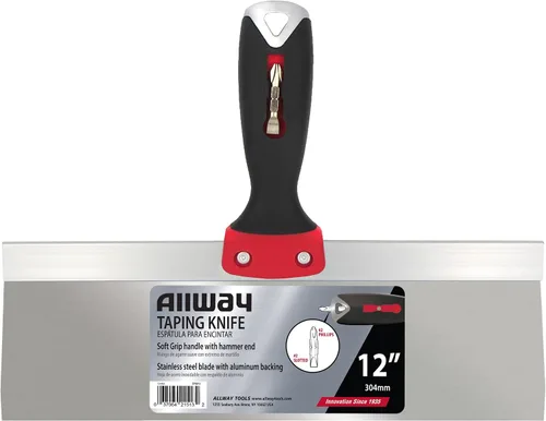 Miniatura 2 de ALLWAY STKB12 Cuchillo de acero inoxidable de agarre suave con extremo de martillo y punta de destornillador, 12 pulgadas