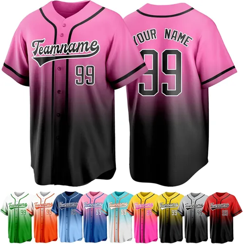 Miniatura 17 de Custom Baseball Jersey Personalized Short Sleeve Team Sport Uniform Baseball Shirt for Men Women Youth Boy