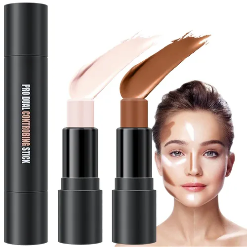 evpct 2En1 Crema Barra de Contorno y Corrector para Maquillaje Facial Kit de Crema para Principiantes Crema de Contorno y Barra de Iluminación