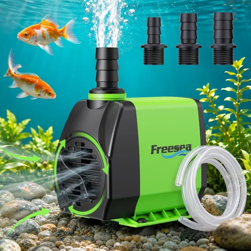Miniatura 9 de FREESEA Bomba de agua sumergible para estanque: 1350GPH 150W Bomba de fuente con tubo de 6.6 pies para acuario pecera cascada hidropoica