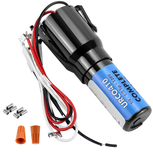 URCO410 Kit de condensador de arranque duro 3 en 1 para refrigeradores, combinación de condensador de arranque de sobrecarga de relé de estado