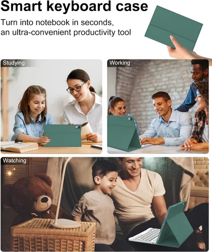 Miniatura 7 de Funda de teclado para iPad Mini 7ª (A17 Pro, 2024) y 6ª (2021) de 8.3 pulgadas, recargable, teclado Bluetooth desmontable, funda protectora delgada