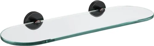 Miniatura 37 de JQK Estante de vidrio para baño dorado, almacenamiento de ducha de vidrio templado de 20 por 5 pulgadas, montaje de pared dorado cepillado de acero