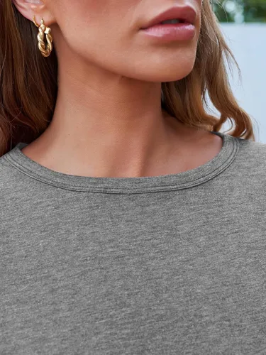 Miniatura 44 de SUNBS Paquete de 3 camisas de manga larga para mujer, ajuste holgado, ropa de otoño, ropa de moda 2025, camisetas básicas de entrenamiento, trajes