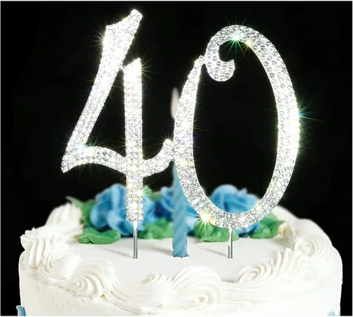 Miniatura 17 de 50 decoraciones para tartas Gemas de diamantes de imitación brillantes de alta calidad Ideas de decoración de fiesta de cumpleaños 50 o Oro