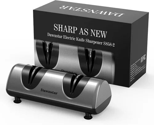 Miniatura 7 de Afilador de cuchillos eléctrico, afilador de cuchillos de cocina profesional para uso doméstico, 2 etapas de afilado grueso y pulido fino, caja