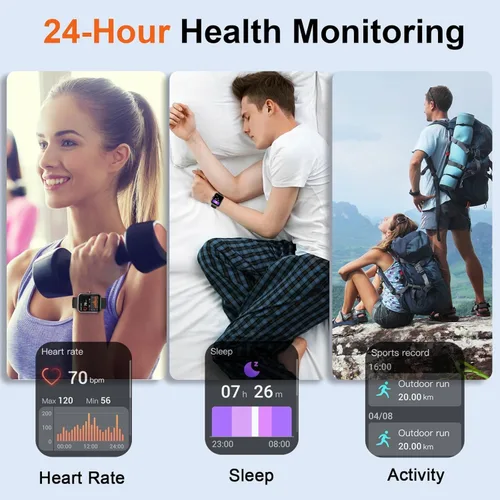 Miniatura 2 de Reloj inteligente para hombres y mujeres (respuesta/hacer llamadas), reloj inteligente HD de 1.96 pulgadas, rastreador de actividad con más de 110