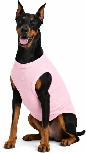 Miniatura 29 de Lovelonglong Ropa para mascotas de verano 2019, ropa para perro, camisetas en blanco, camisetas acanaladas, chalecos de hilo superior para perros