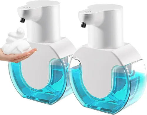 VZZNN Paquete de 2 dispensadores automáticos de jabón espumoso de 14.2 oz/14.2 fl oz, dispensador automático de jabón espumoso sin contacto, bomba