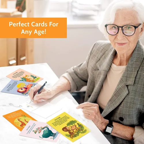 Miniatura 3 de T MARIE 40 postales divertidas de animales – Paquete de postales a granel Thinking of You para niños, estudiantes, amigos, profesores y más – Di