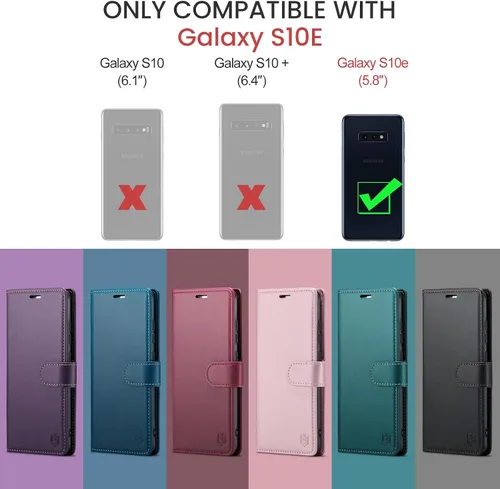 Miniatura 2 de FLIPALM Funda tipo cartera para Samsung Galaxy S10e de 5.8 pulgadas (no S10 6.2 pulgadas), con bloqueo RFID, tarjetero de crédito con bloqueo RFID