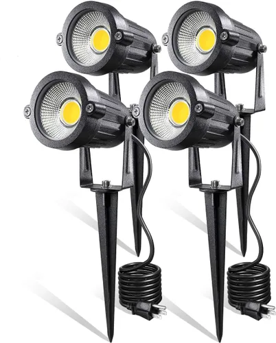 Miniatura 10 de Luces LED de paisaje, 5 W 120 V CA para caminos al aire libre, jardín patio, luz de inundación impermeable IP65, foco al aire libre con estaca