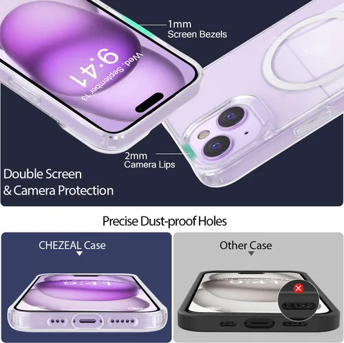 Miniatura 140 de Fuerte magnético para iPhone 11, compatible con Magsafe, [resistente a caídas de 13 pies] Funda trasera translúcida mate con sensación de piel