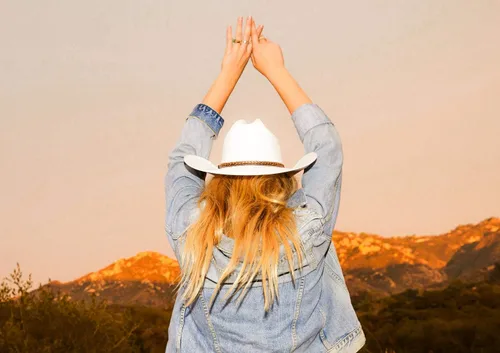 Miniatura 6 de Enimay Sombrero de vaquero del viejo oeste y vaquera, estilo de ala ancha