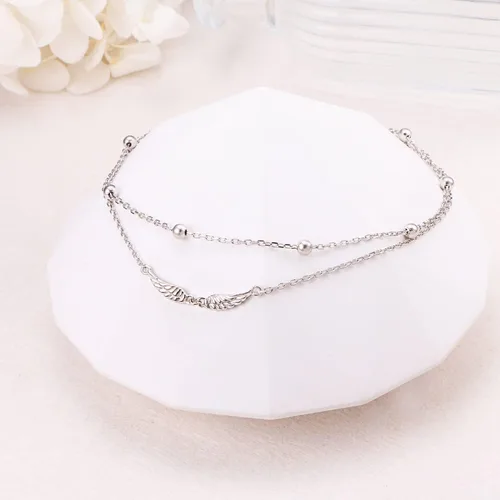 Miniatura 2 de Ladytree Tobillera para mujer de plata de ley 925 ajustable con cuentas de corazón y circonita cúbica