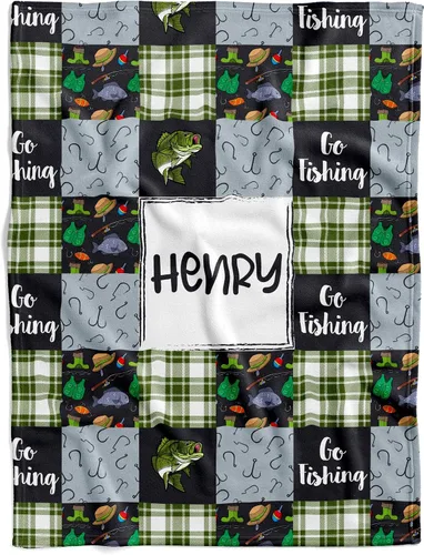 Miniatura 10 de Manta de bebé personalizada de pesca con mosca, manta de pescado para bebé, manta de hitos mensuales para bebé, manta de hito para bebé, manta