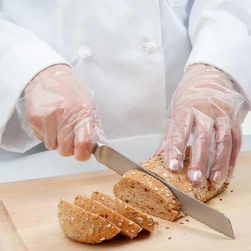 Miniatura 6 de TRONEX Guantes desechables de polietileno fundido seguro para alimentos CPE en relieve plástico transparente PE para preparación de panadería