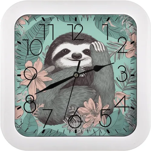 Miniatura 10 de 10" Square Modern Wall Clock,Americana Flag Deer Print Kitchen Clocks Wall Battery Operated,Silent Non Ticking Unique Funny Cute Wall Clock for